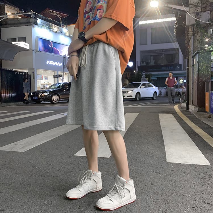 グレー パンツ メンズ グレー ショートパンツ ゆったり ワイドパンツ 夏物