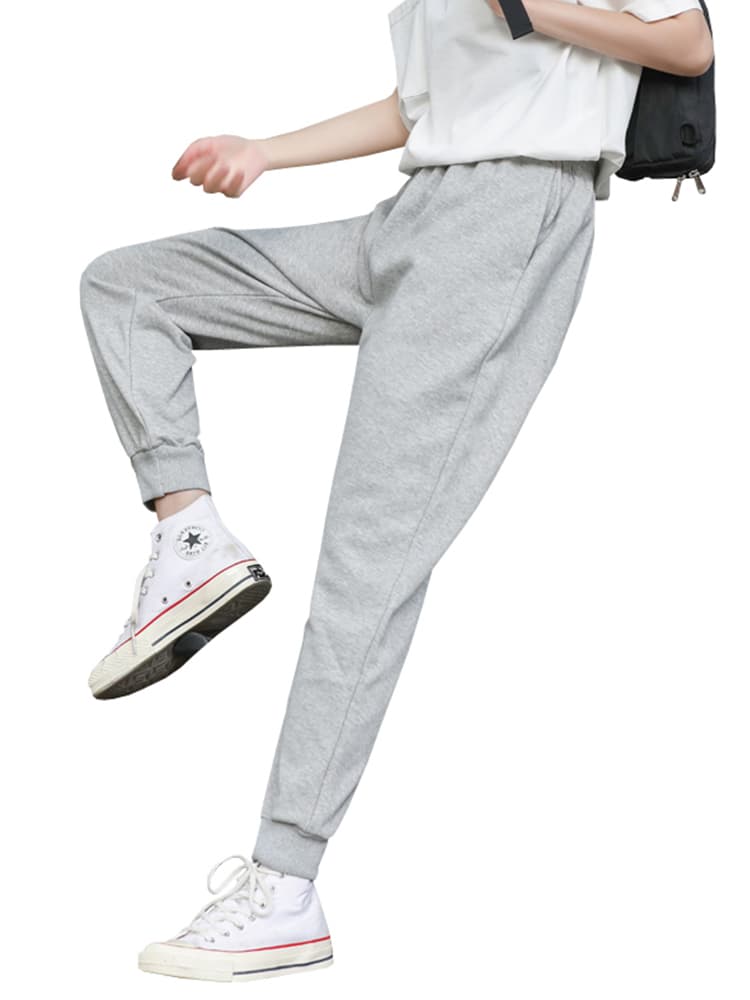 グレー パンツ 快適リラックスジョガーパンツ