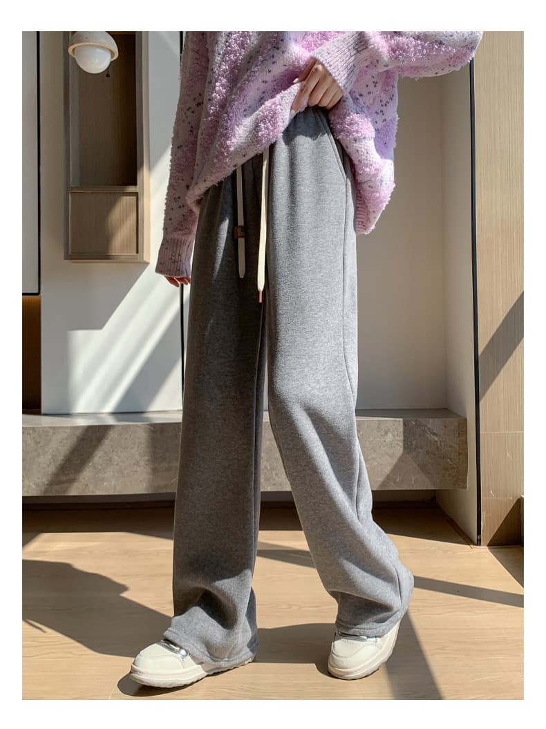 グレー パンツ シャリ感 ワイド美脚パンツ