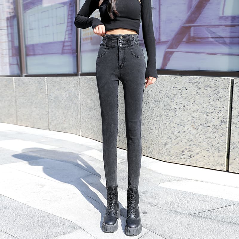 グレー パンツ すっきりシルエット美脚パンツ