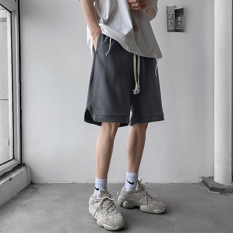 グレー パンツ 夏用薄手ゆったりワイドパンツ