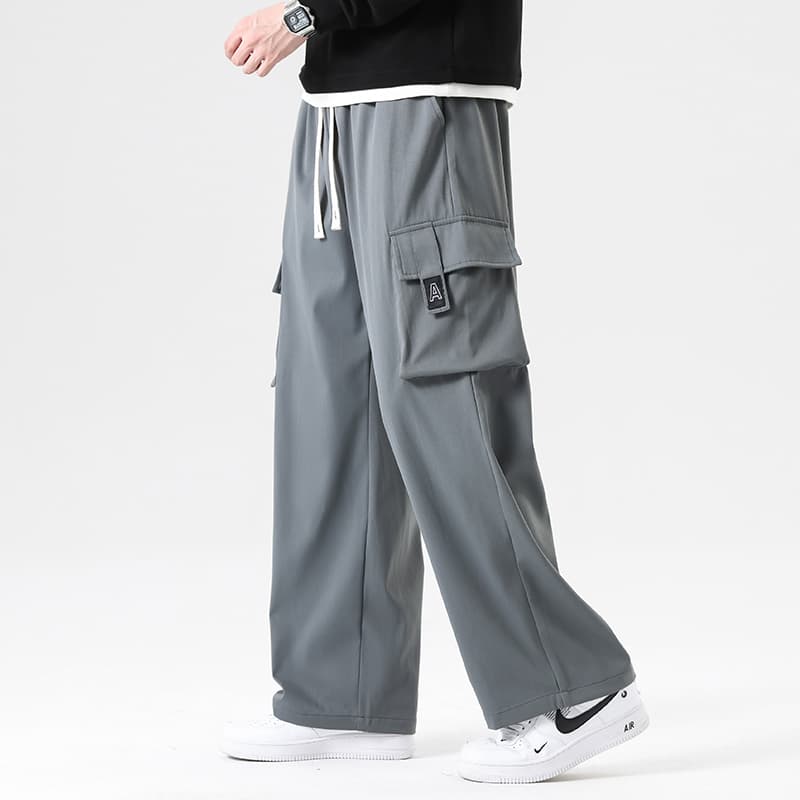 グレー パンツ だぼっと楽ちんカーゴパンツ
