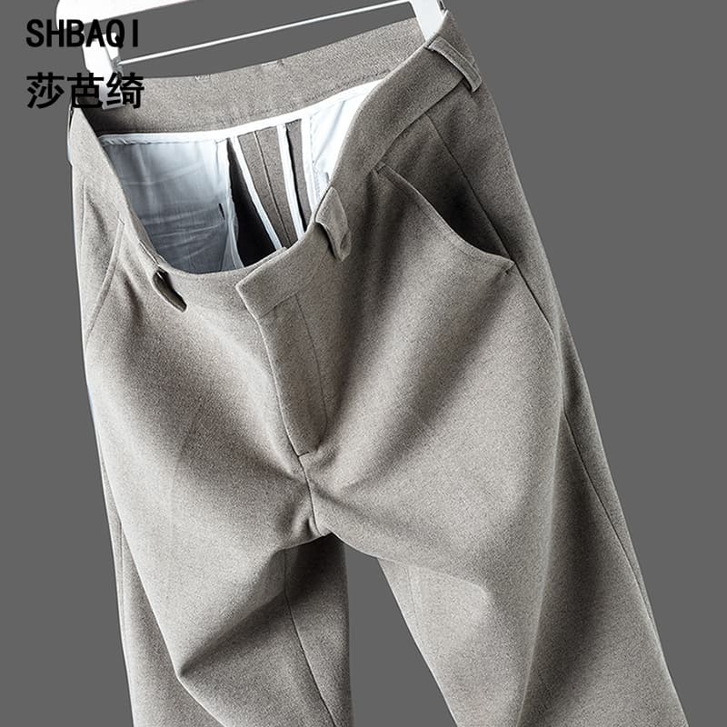 グレー パンツ ビジネス向けスラックス