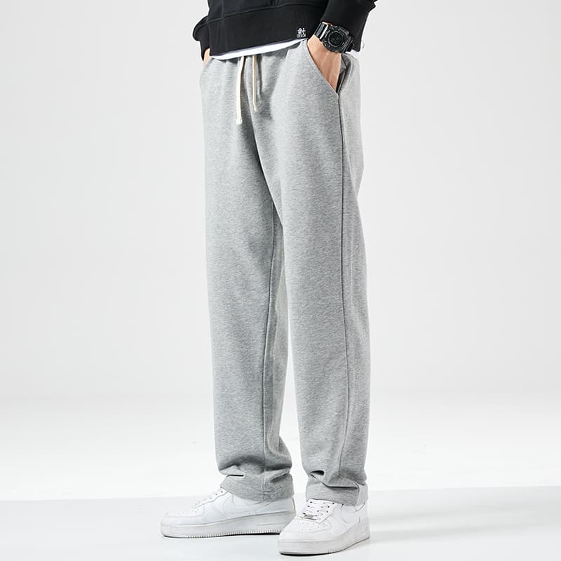 グレー パンツ ゆったりシルエット リラックススラックス