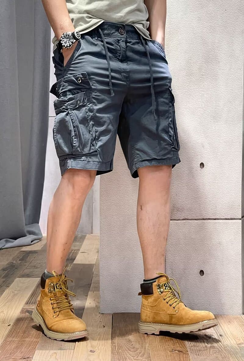 グレー パンツ カジュアル カーゴ ミリタリー ハーフパンツ