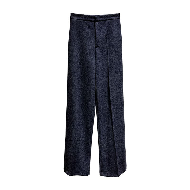 グレー パンツ ドレープ美シルエット ワイドパンツ
