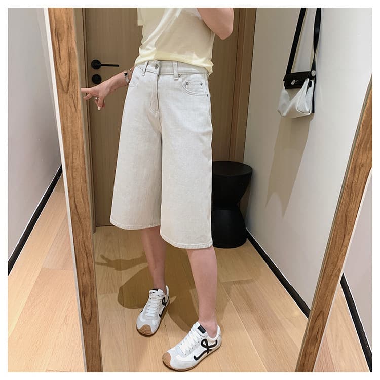 グレー パンツ ワイドシルエットハーフパンツ