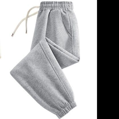 グレー パンツ 裾リブ仕様リラックスウェットパンツ