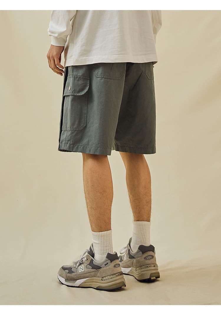 グレー パンツ リラックス カーゴ ショートパンツ
