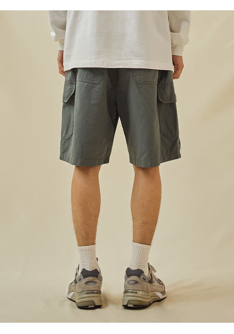 グレー パンツ リラックス カーゴ ショートパンツ
