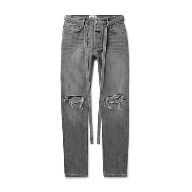 グレー パンツ メンズ グレー デニムパンツ ダメージ加工 ストリート系