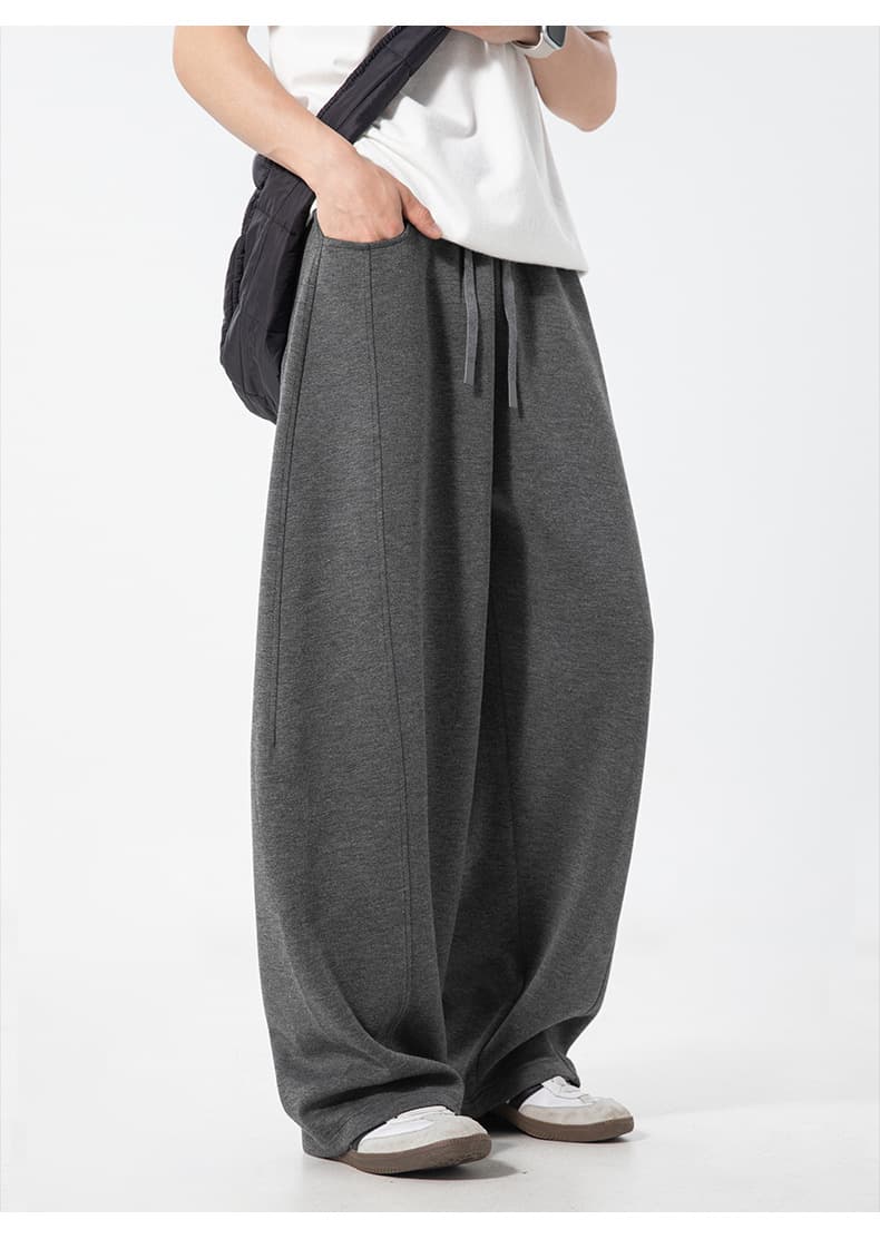 グレー パンツ メンズ 春新作 グレー ワイドスウェットパンツ 全3色