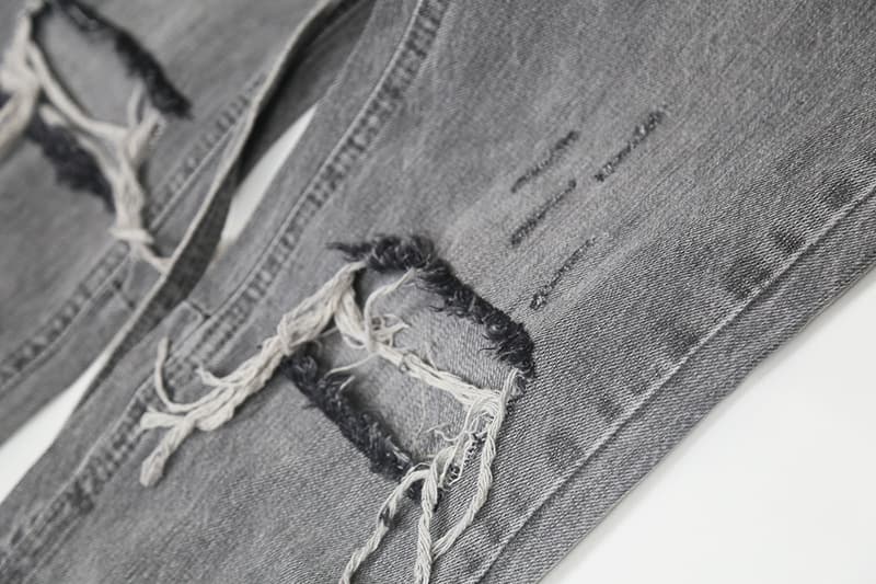 グレー パンツ メンズ グレー デニムパンツ ダメージ加工 ストリート系