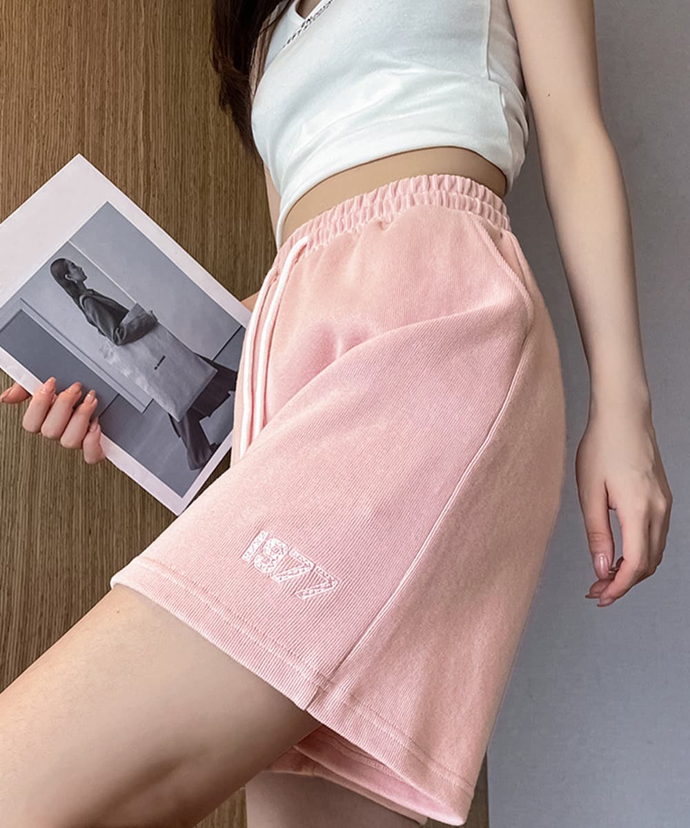 グレー パンツ グレー スウェット ハーフパンツ 韓国風ショートパンツ