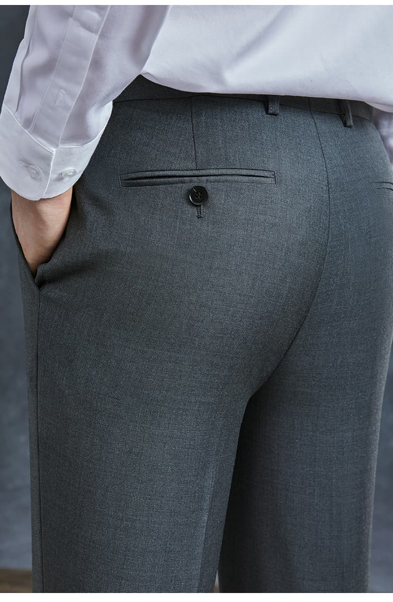 グレー パンツ 上質仕立てビジネススラックス