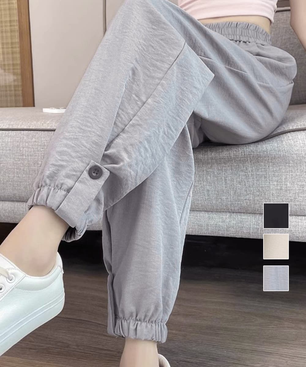 グレー パンツ グレー ジョガーパンツ ウエストゴム 春夏ズボン