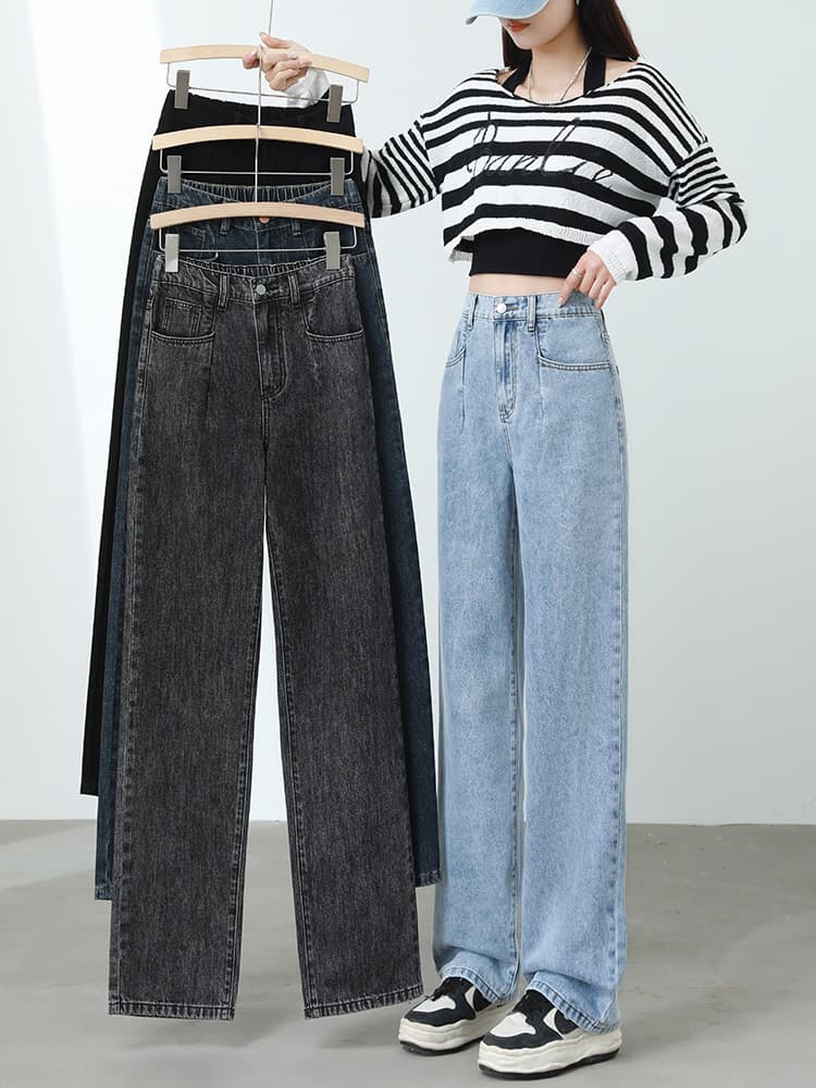 ワイドパンツ ゆったりシルエット デニムワイドパンツ
