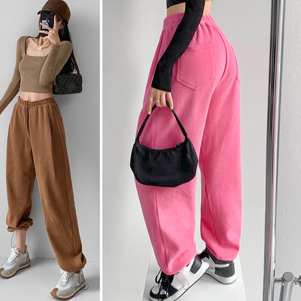 グレー パンツ 韓国風グレースウェットパンツレディース