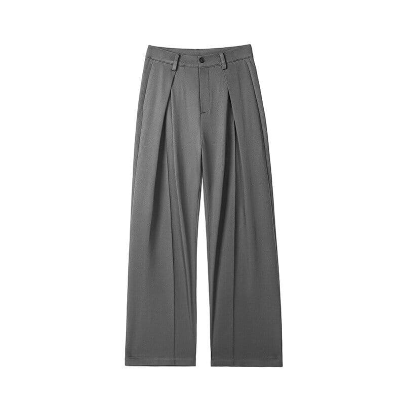 グレーパンツ タックパンツ シルエット抜群タック入りパンツ