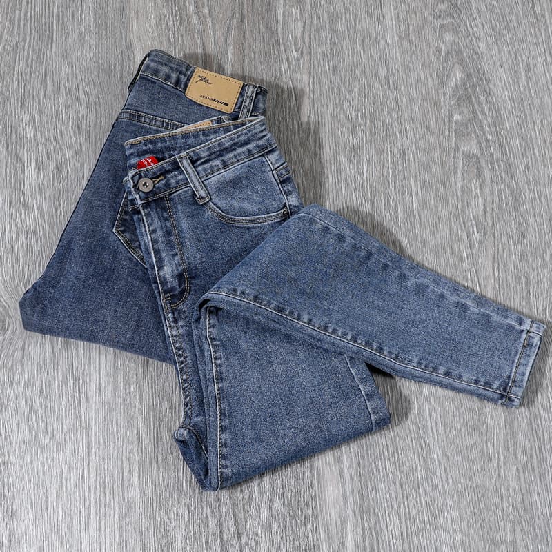 グレー パンツ スタイリッシュ ストレッチ デニム パンツ