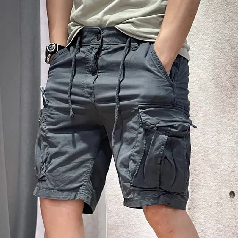 グレー パンツ カジュアル カーゴ ミリタリー ハーフパンツ