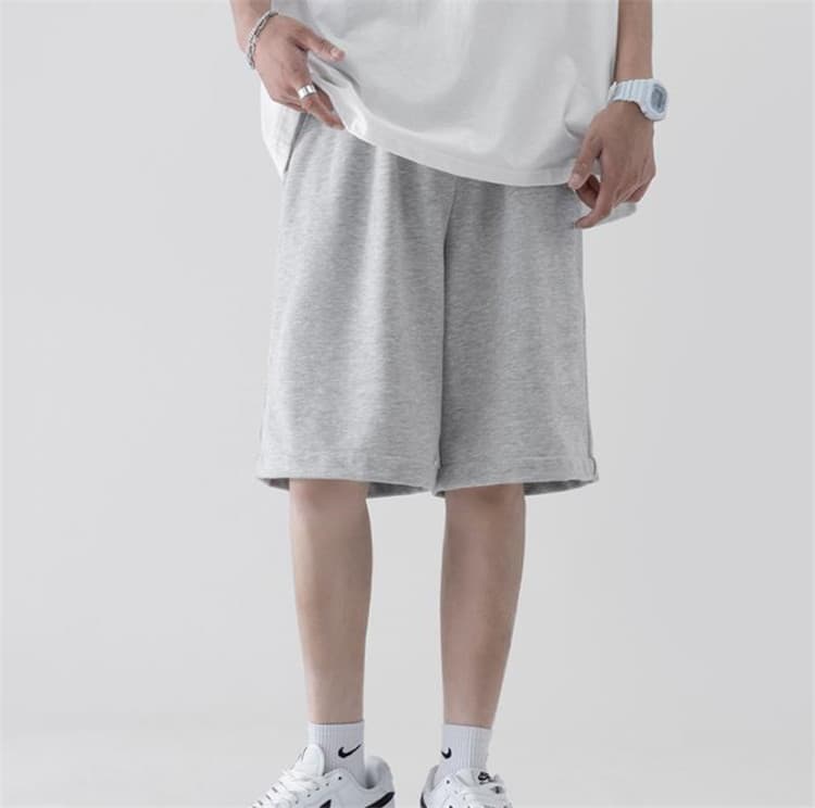 グレー パンツ メンズ夏用グレーショートパンツ薄手ゆったりカジュアル