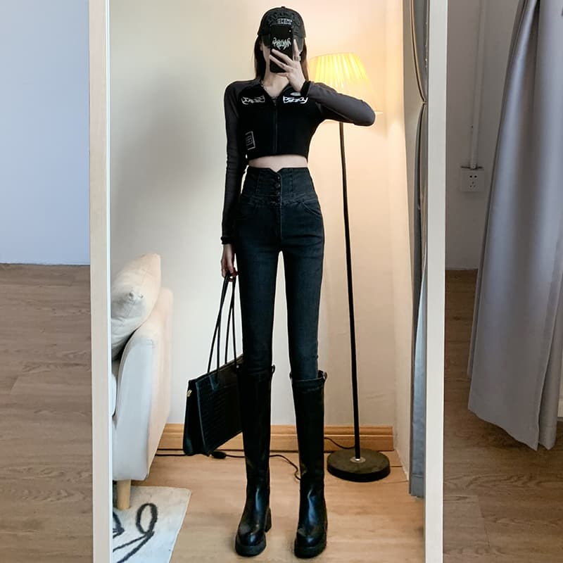 スキニー パンツ クロスデザイン美脚パンツ