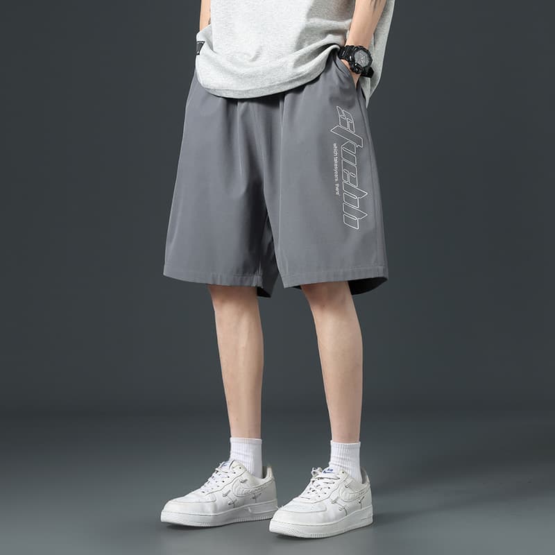 グレー パンツ リラックス ワイドショート夏用パンツ