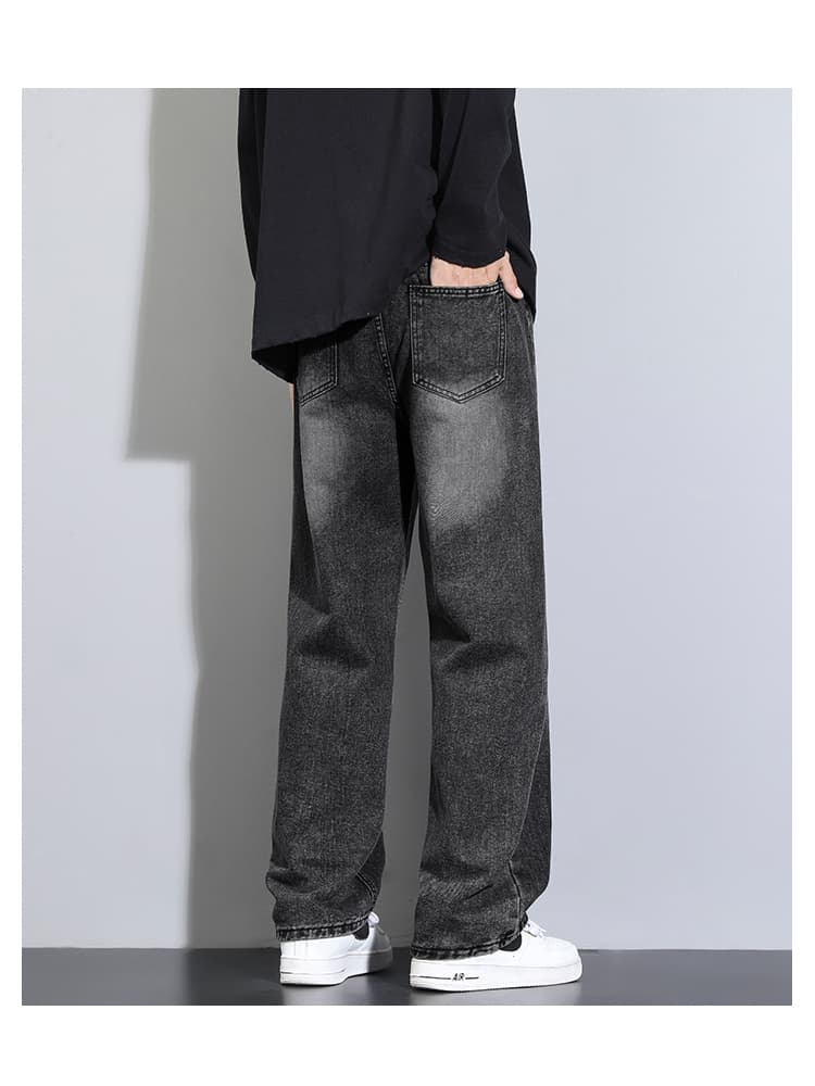 グレー パンツ ゆとりのある大人向けデニムパンツ