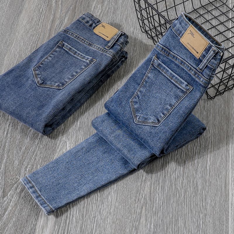 グレー パンツ スタイリッシュ ストレッチ デニム パンツ