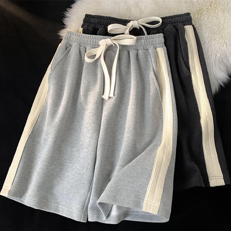 グレー パンツ メンズ グレー ショートパンツ ゆったり夏用薄手